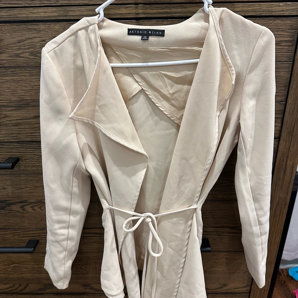 Antonio Melani Beige Open Front Blazer